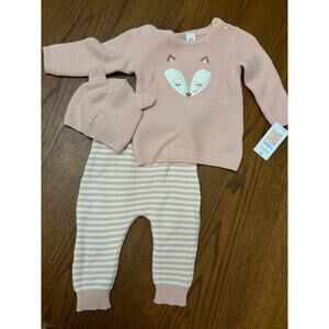 NWT Just One You By Carters Pink Fox Sweater Outfit Size 9M
